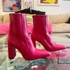 Pink Leather Boots